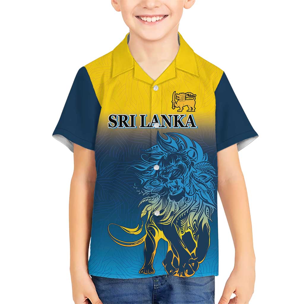 Custom Sri Lanka Cricket Kid Hawaiian Shirt With Simple Lions Version
