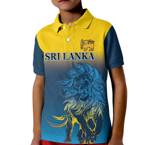 Custom Sri Lanka Cricket Kid Polo Shirt With Simple Lions Version