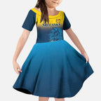 Custom Sri Lanka Cricket Kid Short Sleeve Dress With Simple Lions Version