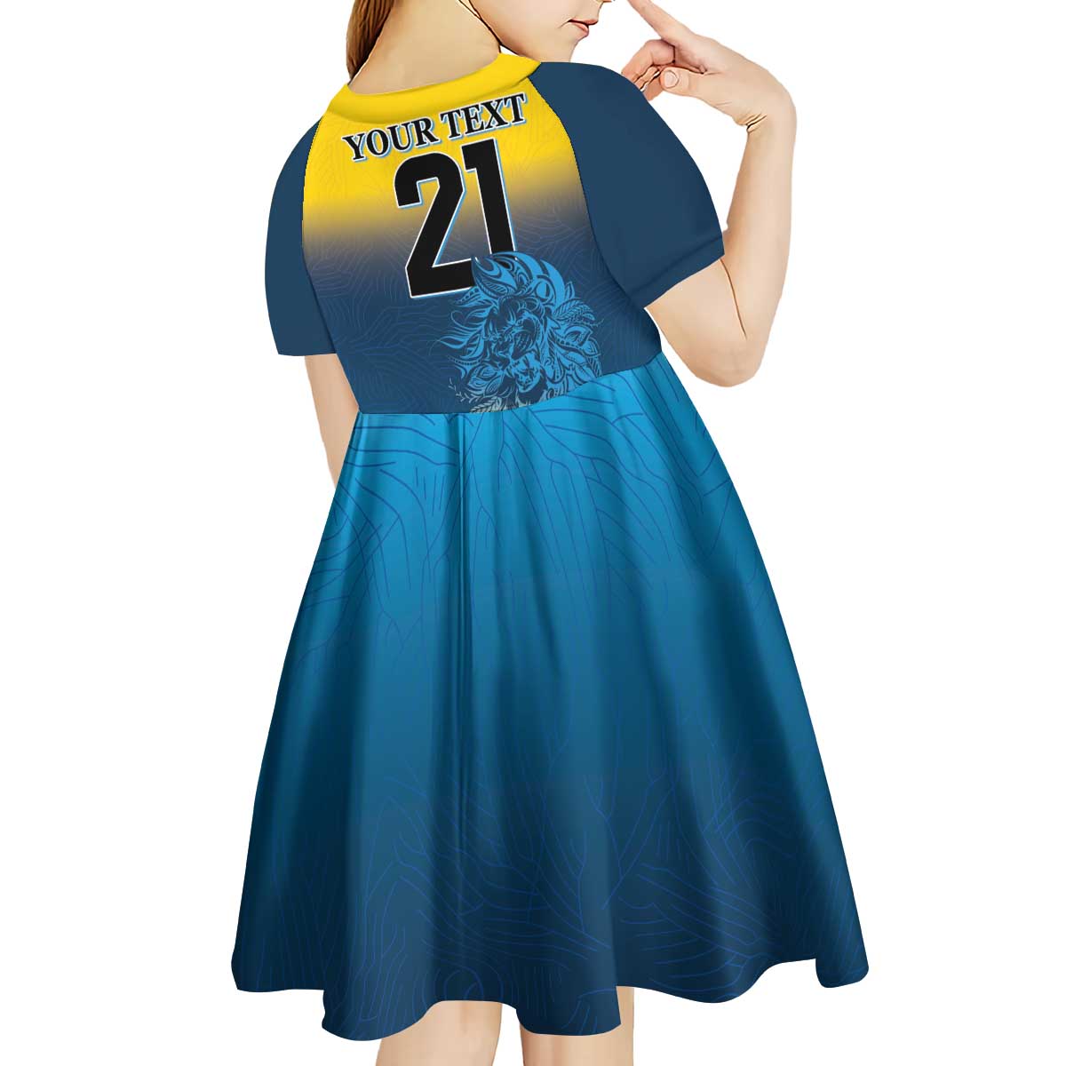 Custom Sri Lanka Cricket Kid Short Sleeve Dress With Simple Lions Version