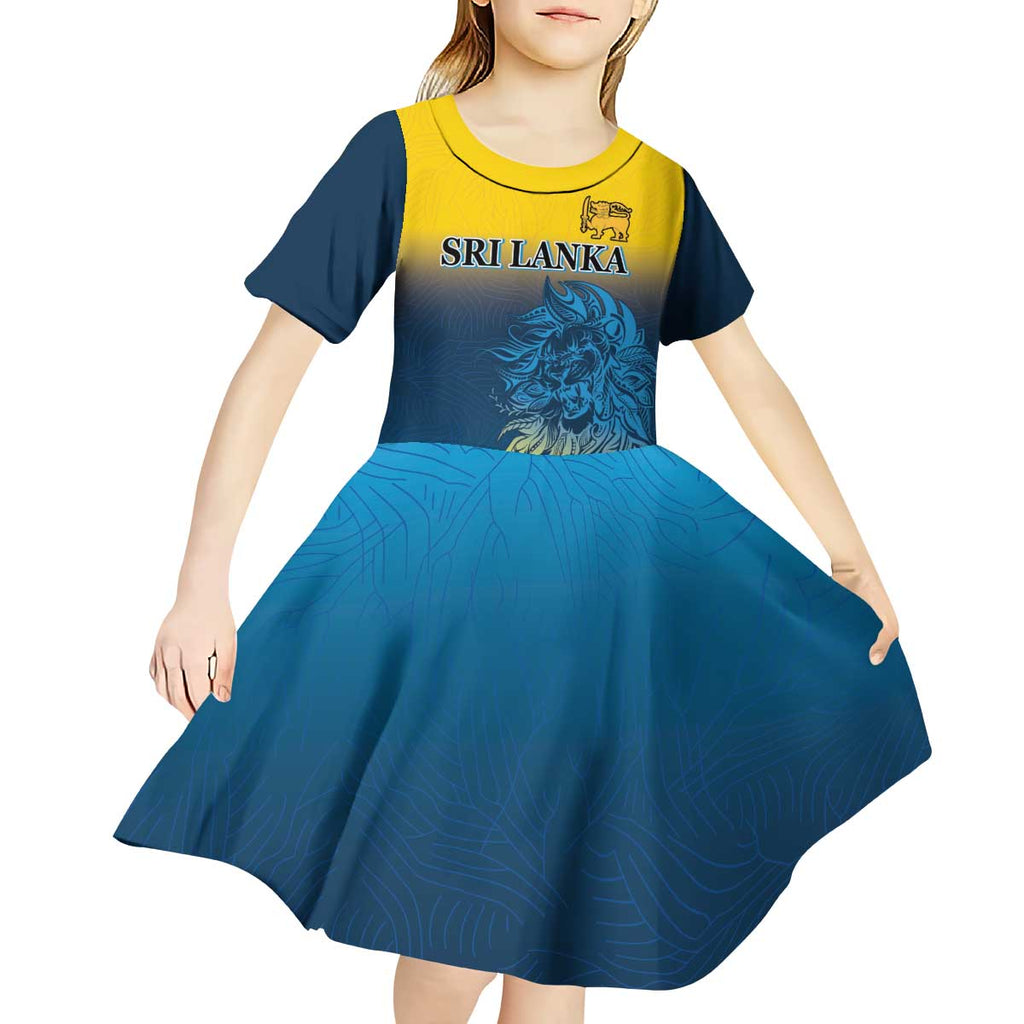 Custom Sri Lanka Cricket Kid Short Sleeve Dress With Simple Lions Version
