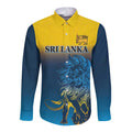 Custom Sri Lanka Cricket Long Sleeve Button Shirt With Simple Lions Version