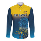 Custom Sri Lanka Cricket Long Sleeve Button Shirt With Simple Lions Version