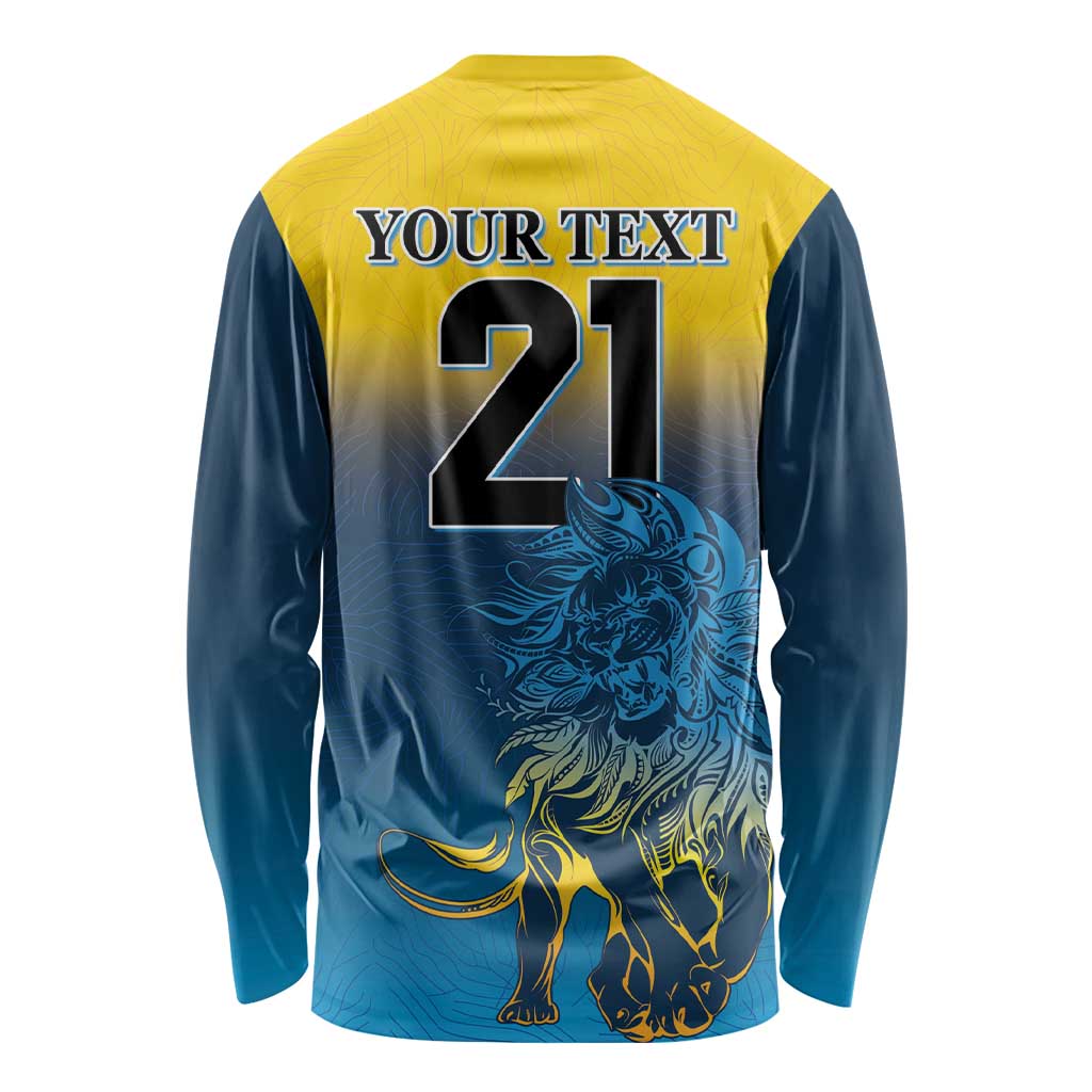 Custom Sri Lanka Cricket Long Sleeve Shirt With Simple Lions Version