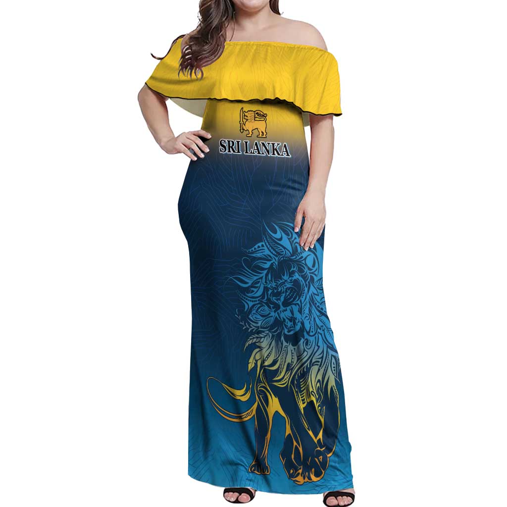 Custom Sri Lanka Cricket Off Shoulder Maxi Dress With Simple Lions Version