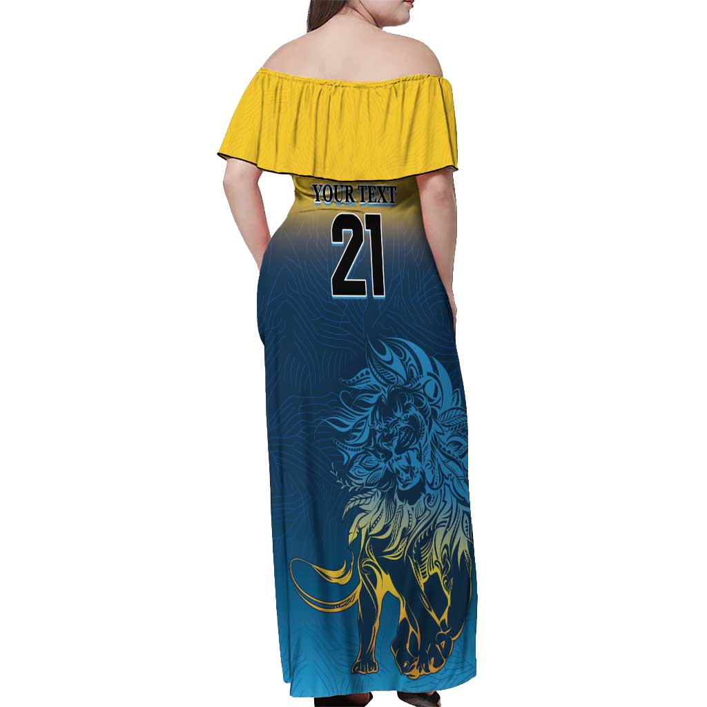 Custom Sri Lanka Cricket Off Shoulder Maxi Dress With Simple Lions Version