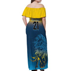 Custom Sri Lanka Cricket Off Shoulder Maxi Dress With Simple Lions Version