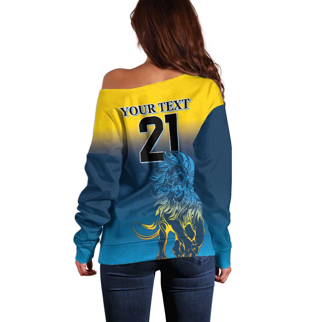 Custom Sri Lanka Cricket Off Shoulder Sweater With Simple Lions Version