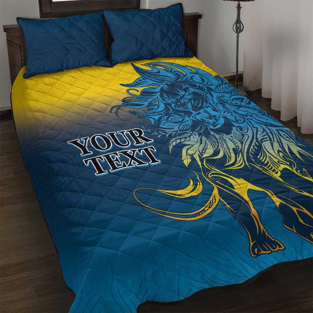 Custom Sri Lanka Cricket Quilt Bed Set With Simple Lions Version