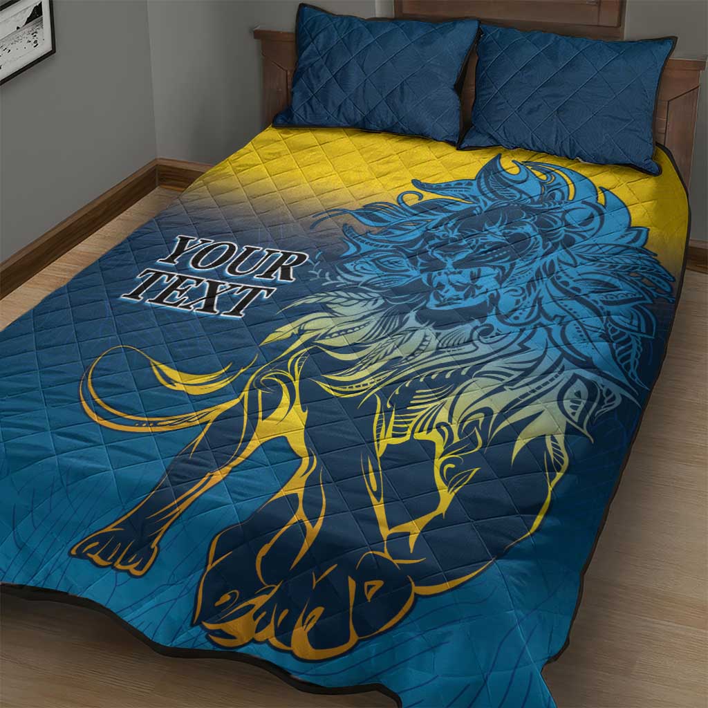 Custom Sri Lanka Cricket Quilt Bed Set With Simple Lions Version