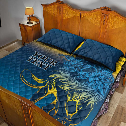 Custom Sri Lanka Cricket Quilt Bed Set With Simple Lions Version