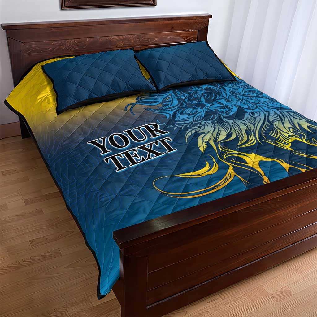Custom Sri Lanka Cricket Quilt Bed Set With Simple Lions Version