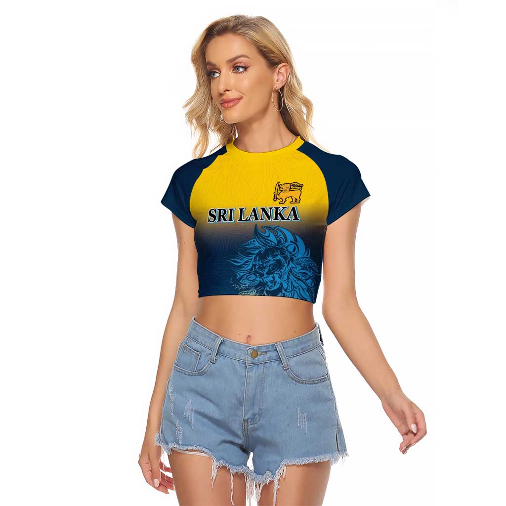 Custom Sri Lanka Cricket Raglan Cropped T Shirt With Simple Lions Version