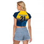 Custom Sri Lanka Cricket Raglan Cropped T Shirt With Simple Lions Version