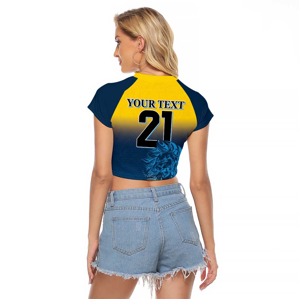 Custom Sri Lanka Cricket Raglan Cropped T Shirt With Simple Lions Version