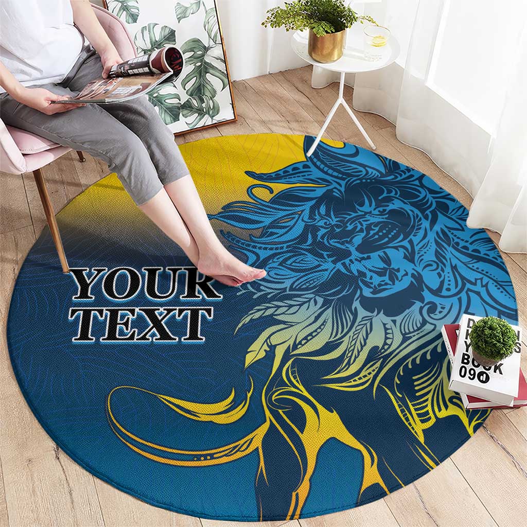 Custom Sri Lanka Cricket Round Carpet With Simple Lions Version