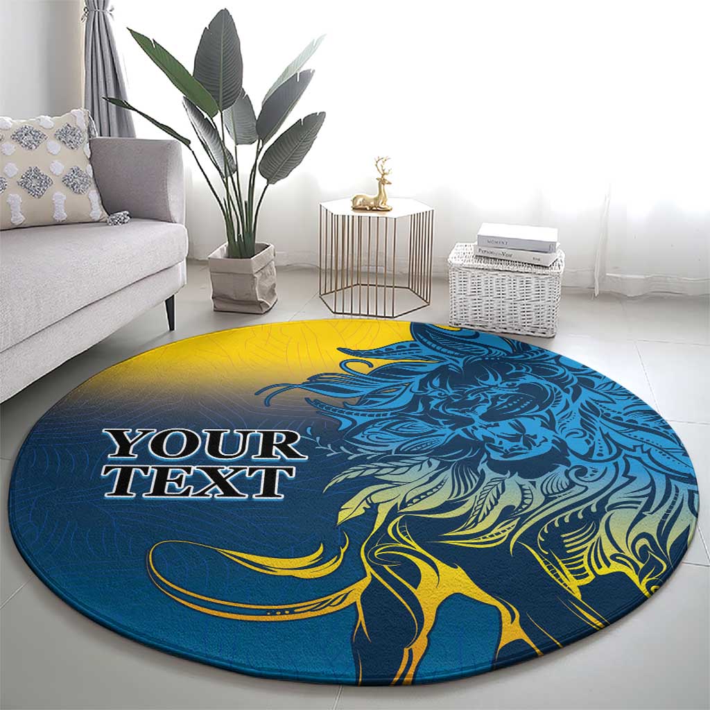 Custom Sri Lanka Cricket Round Carpet With Simple Lions Version