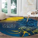 Custom Sri Lanka Cricket Round Carpet With Simple Lions Version