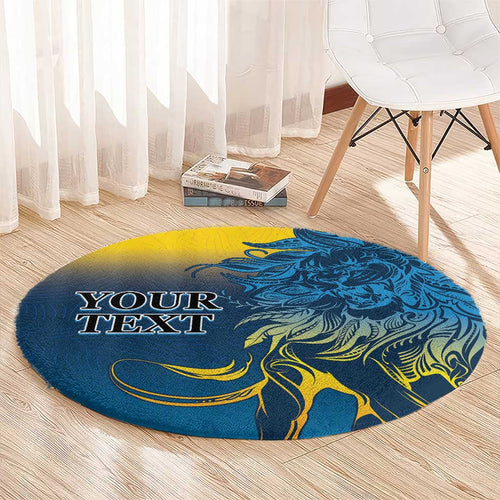 Custom Sri Lanka Cricket Round Carpet With Simple Lions Version