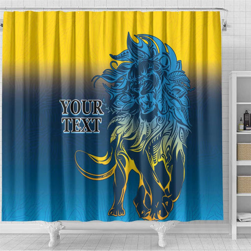 Custom Sri Lanka Cricket Shower Curtain With Simple Lions Version