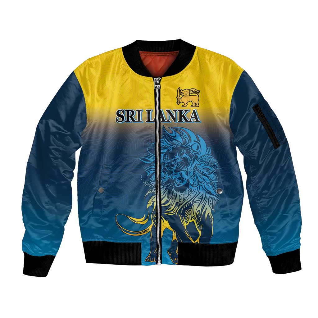 Custom Sri Lanka Cricket Sleeve Zip Bomber Jacket With Simple Lions Version