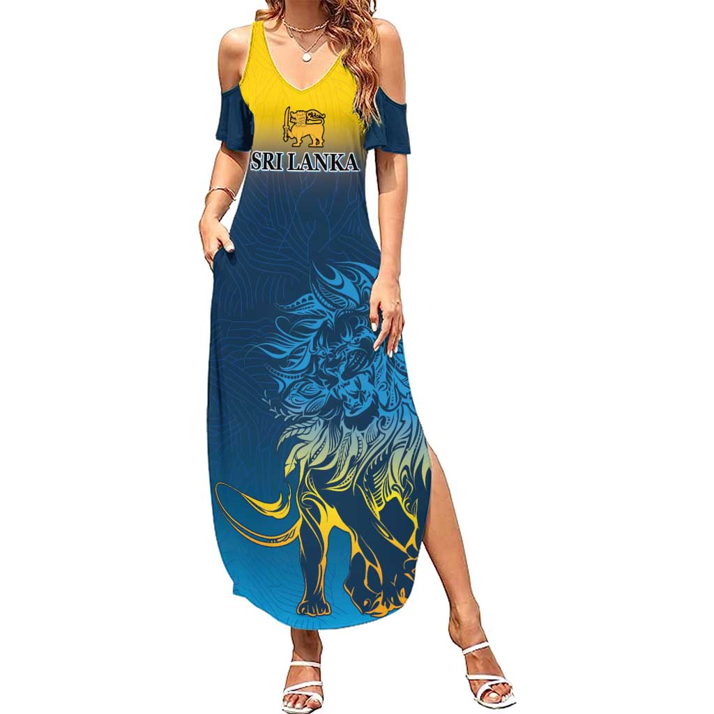 Custom Sri Lanka Cricket Summer Maxi Dress With Simple Lions Version