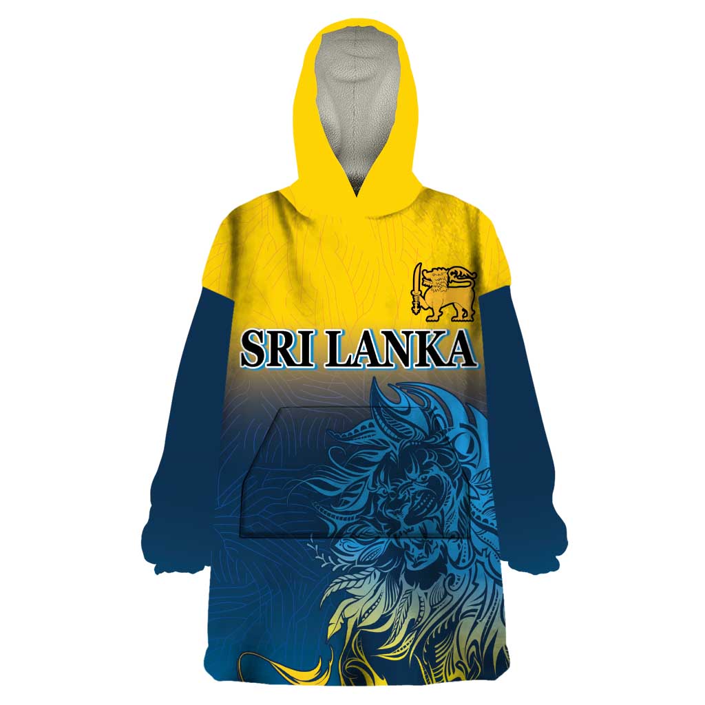 Custom Sri Lanka Cricket Wearable Blanket Hoodie With Simple Lions Version