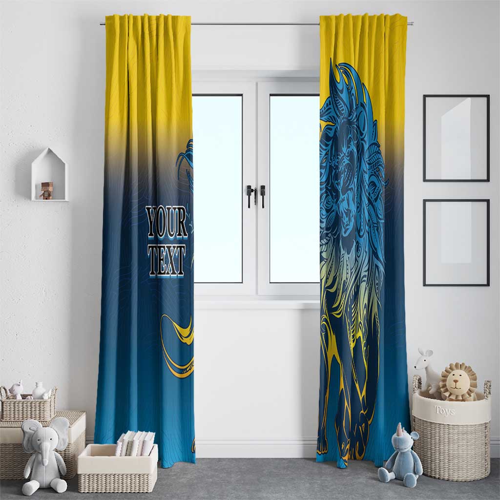 Custom Sri Lanka Cricket Window Curtain With Simple Lions Version