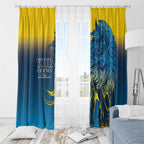 Custom Sri Lanka Cricket Window Curtain With Simple Lions Version