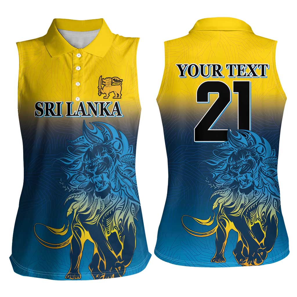 Custom Sri Lanka Cricket Women Sleeveless Polo Shirt With Simple Lions Version