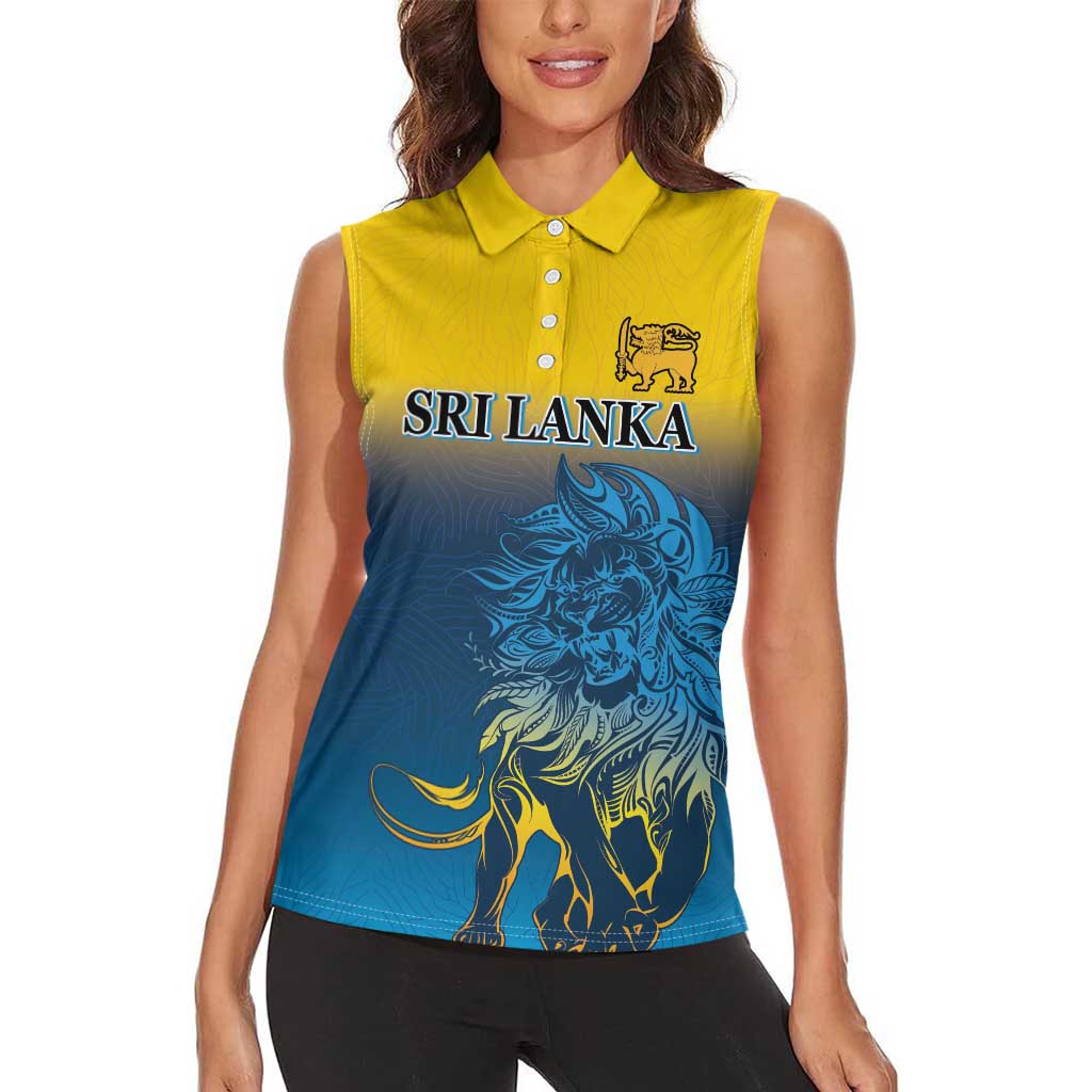 Custom Sri Lanka Cricket Women Sleeveless Polo Shirt With Simple Lions Version