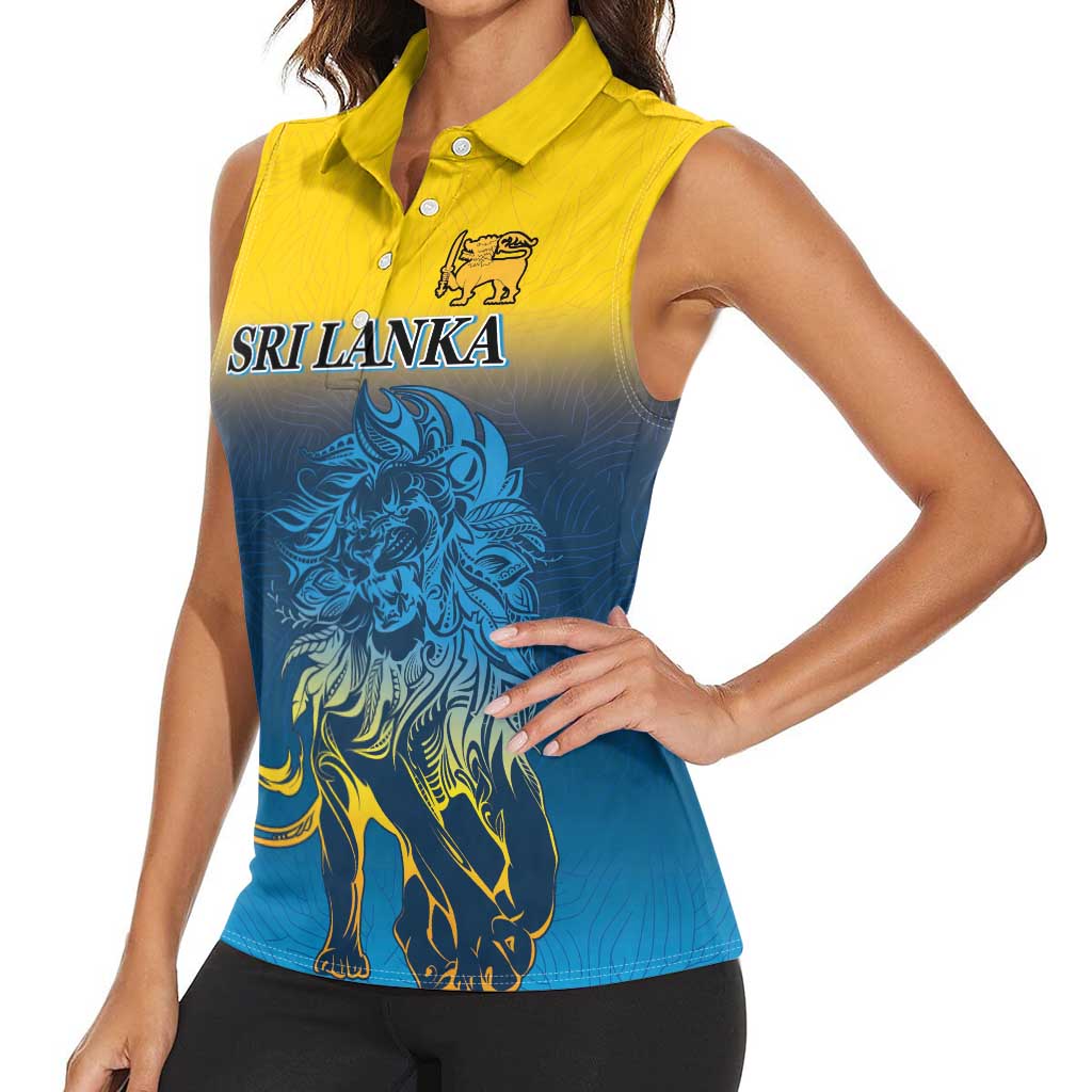 Custom Sri Lanka Cricket Women Sleeveless Polo Shirt With Simple Lions Version