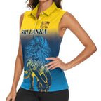 Custom Sri Lanka Cricket Women Sleeveless Polo Shirt With Simple Lions Version