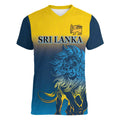 Custom Sri Lanka Cricket Women V-Neck T-Shirt With Simple Lions Version