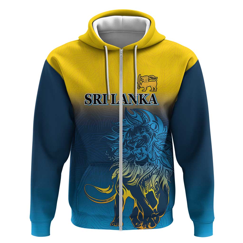 Custom Sri Lanka Cricket Zip Hoodie With Simple Lions Version