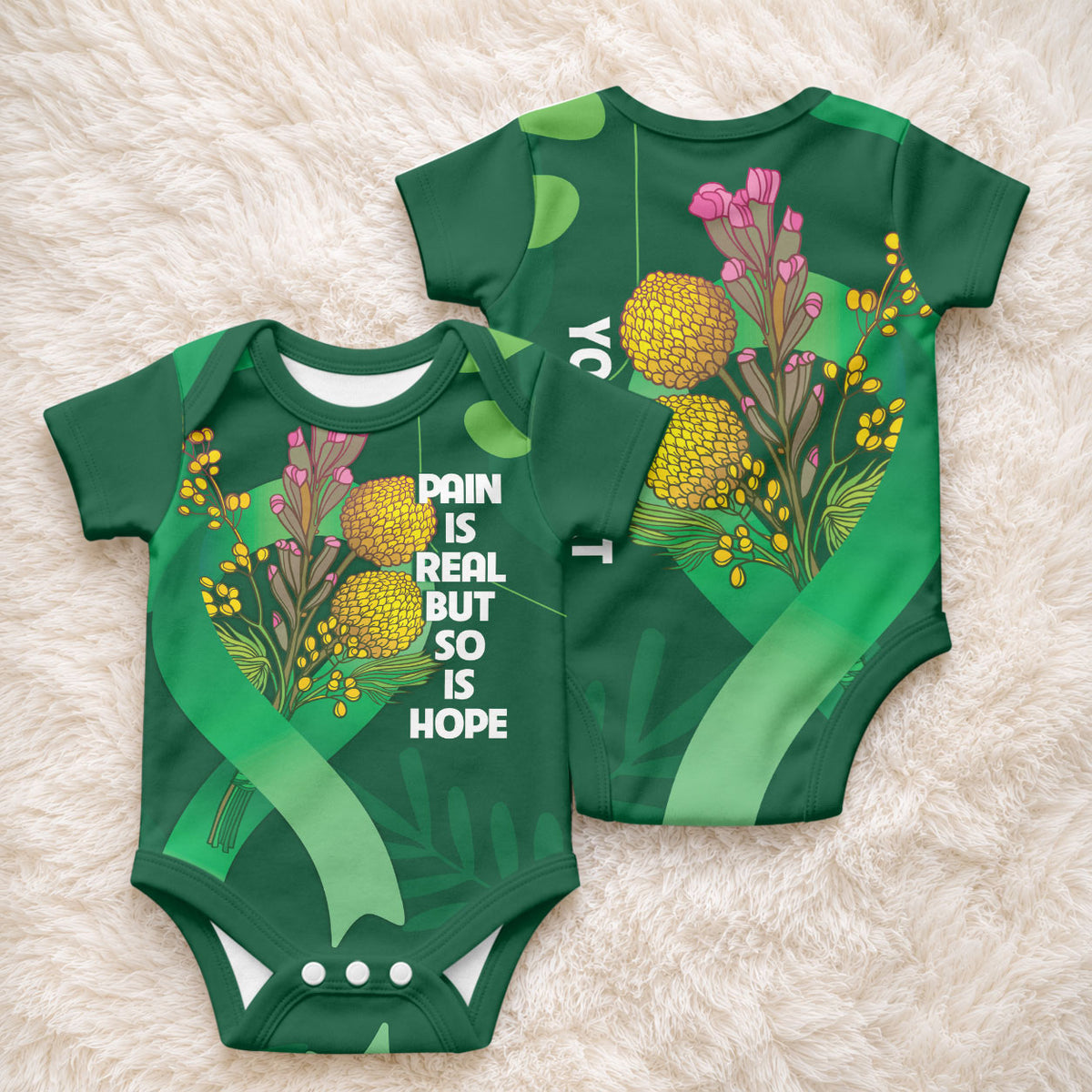 Mental Health Support Personalised Baby Onesie Pain Real But So Is Hope