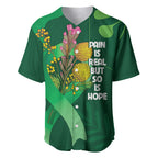 Mental Health Awareness Personalised Baseball Jersey Pain Real But So Is Hope