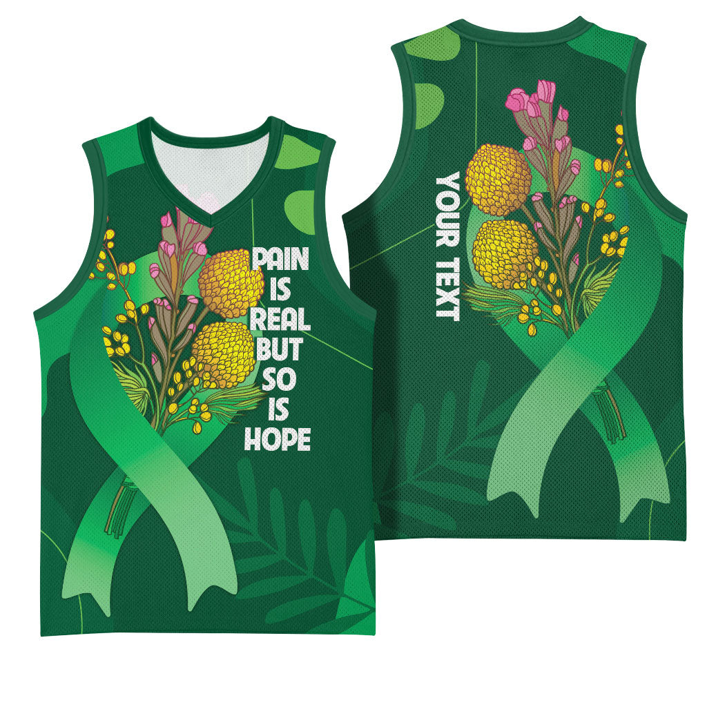 Mental Health Awareness Personalised Basketball Jersey Pain Real But So Is Hope