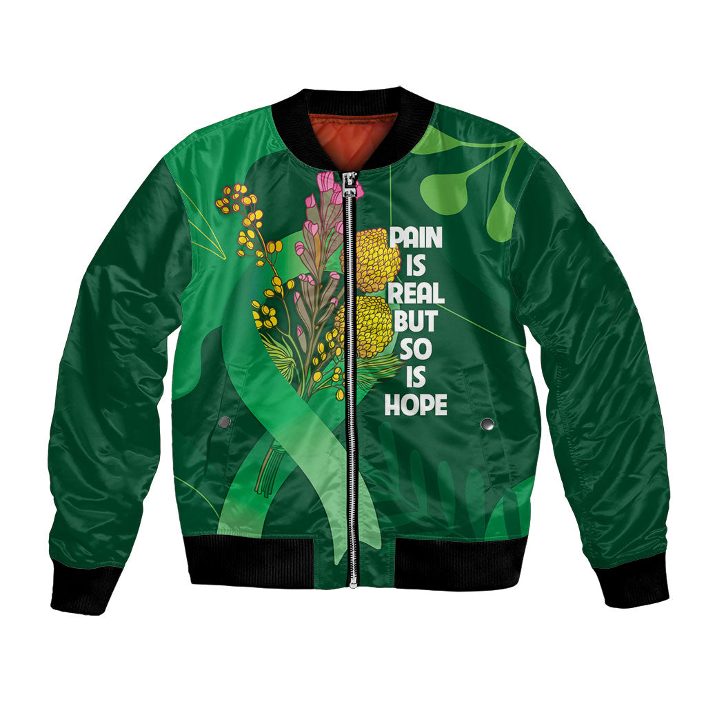 Mental Health Awareness Personalised Bomber Jacket Pain Real But So Is Hope