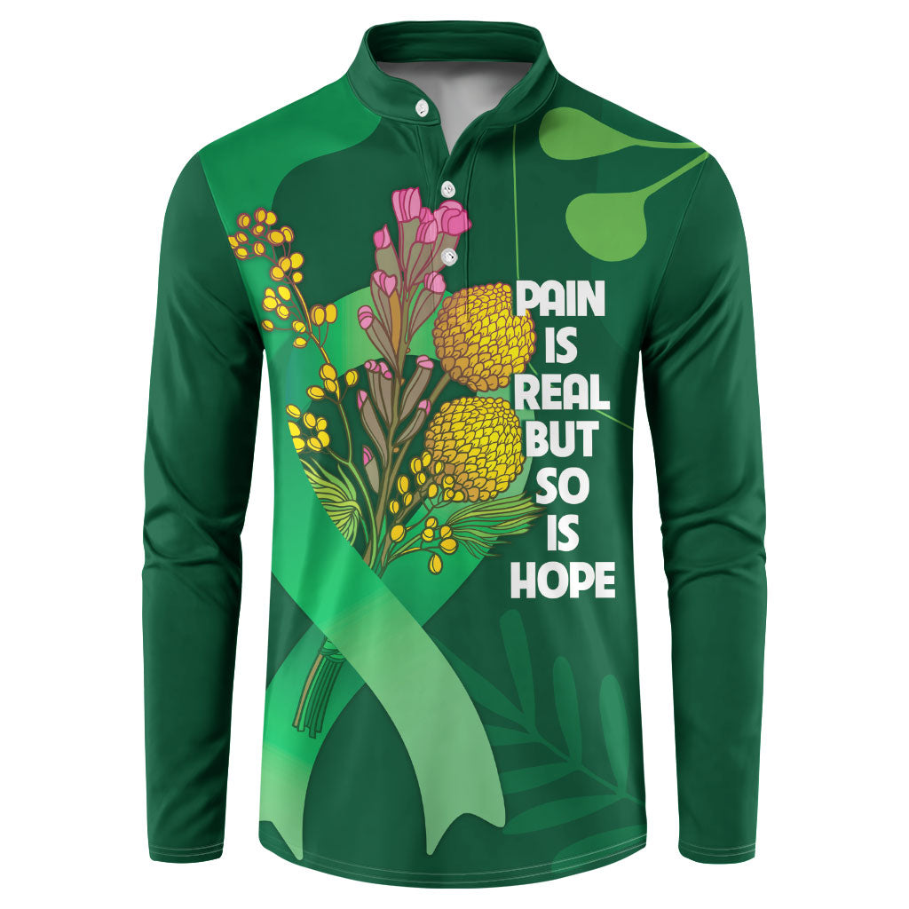 Mental Health Awareness Personalised Button Sweatshirt Pain Real But So Is Hope