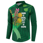 Mental Health Awareness Personalised Button Sweatshirt Pain Real But So Is Hope