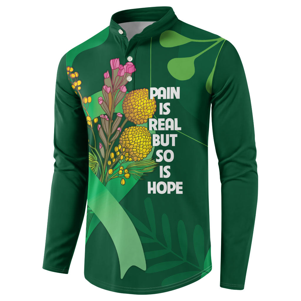 Mental Health Awareness Personalised Button Sweatshirt Pain Real But So Is Hope