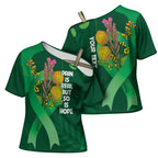 Mental Health Awareness Personalised Cross Shoulder Shirt Pain Real But So Is Hope