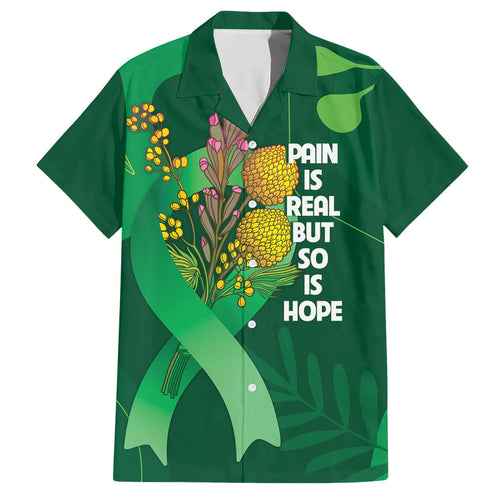 Mental Health Awareness Personalised Hawaiian Shirt Pain Real But So Is Hope