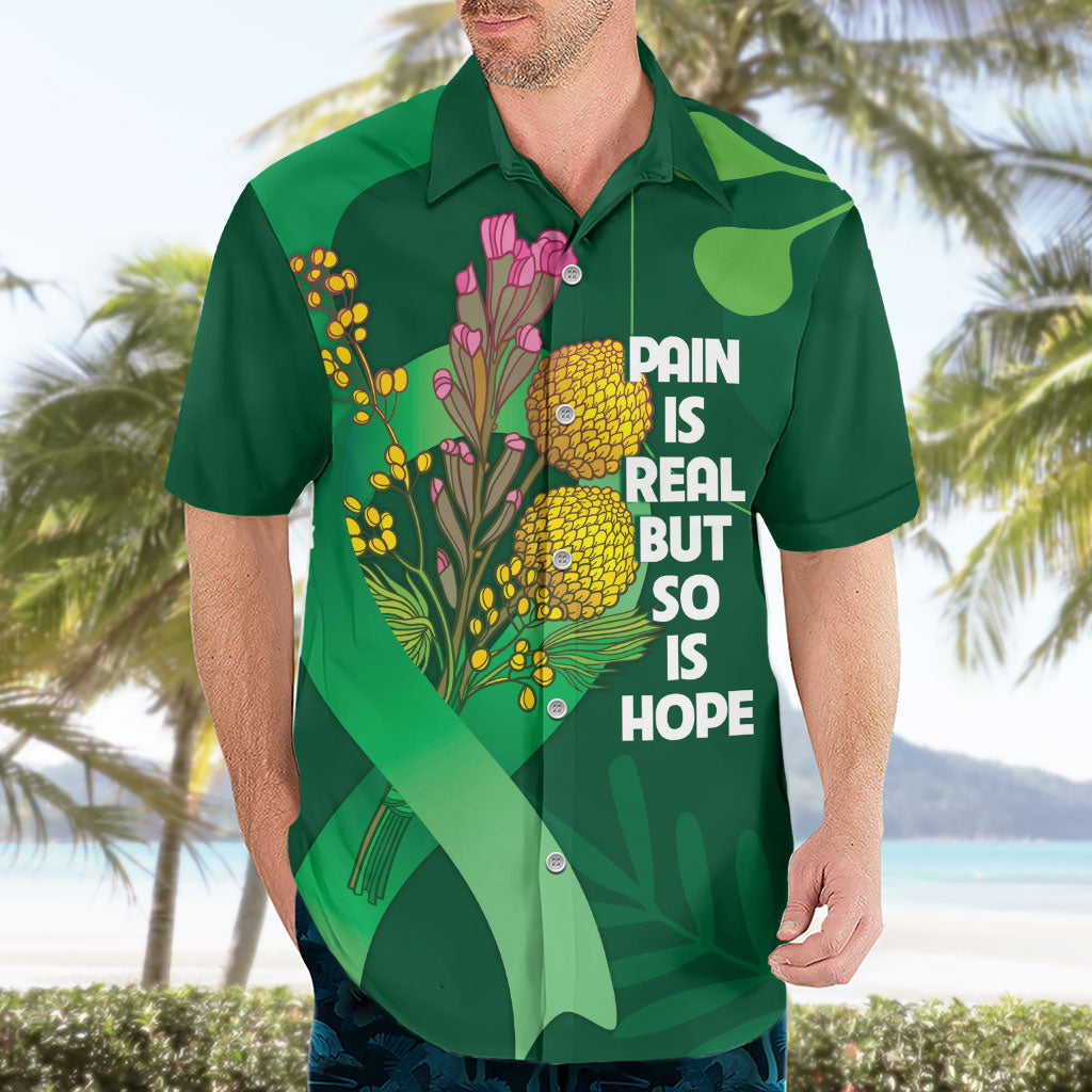 Mental Health Awareness Personalised Hawaiian Shirt Pain Real But So Is Hope
