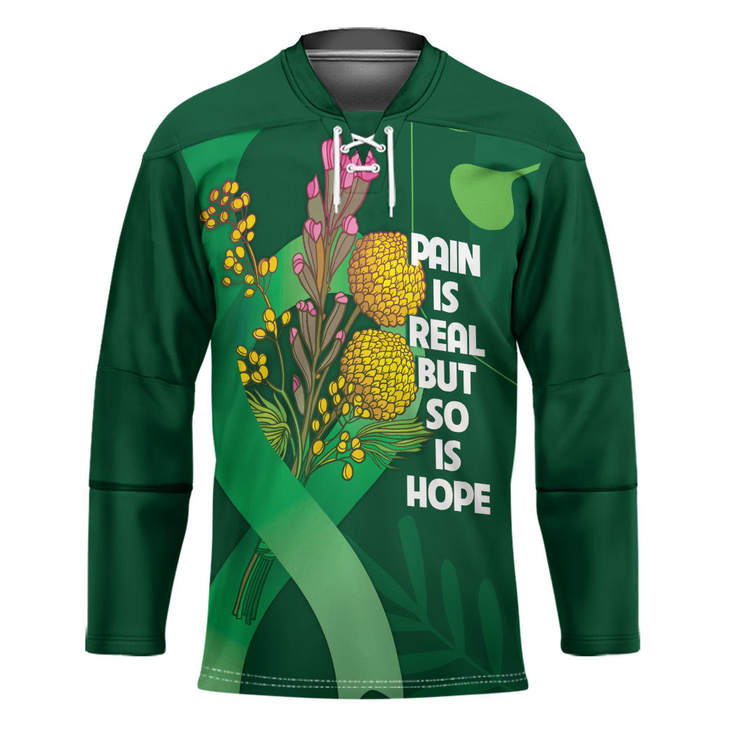Mental Health Awareness Personalised Hockey Jersey Pain Real But So Is Hope