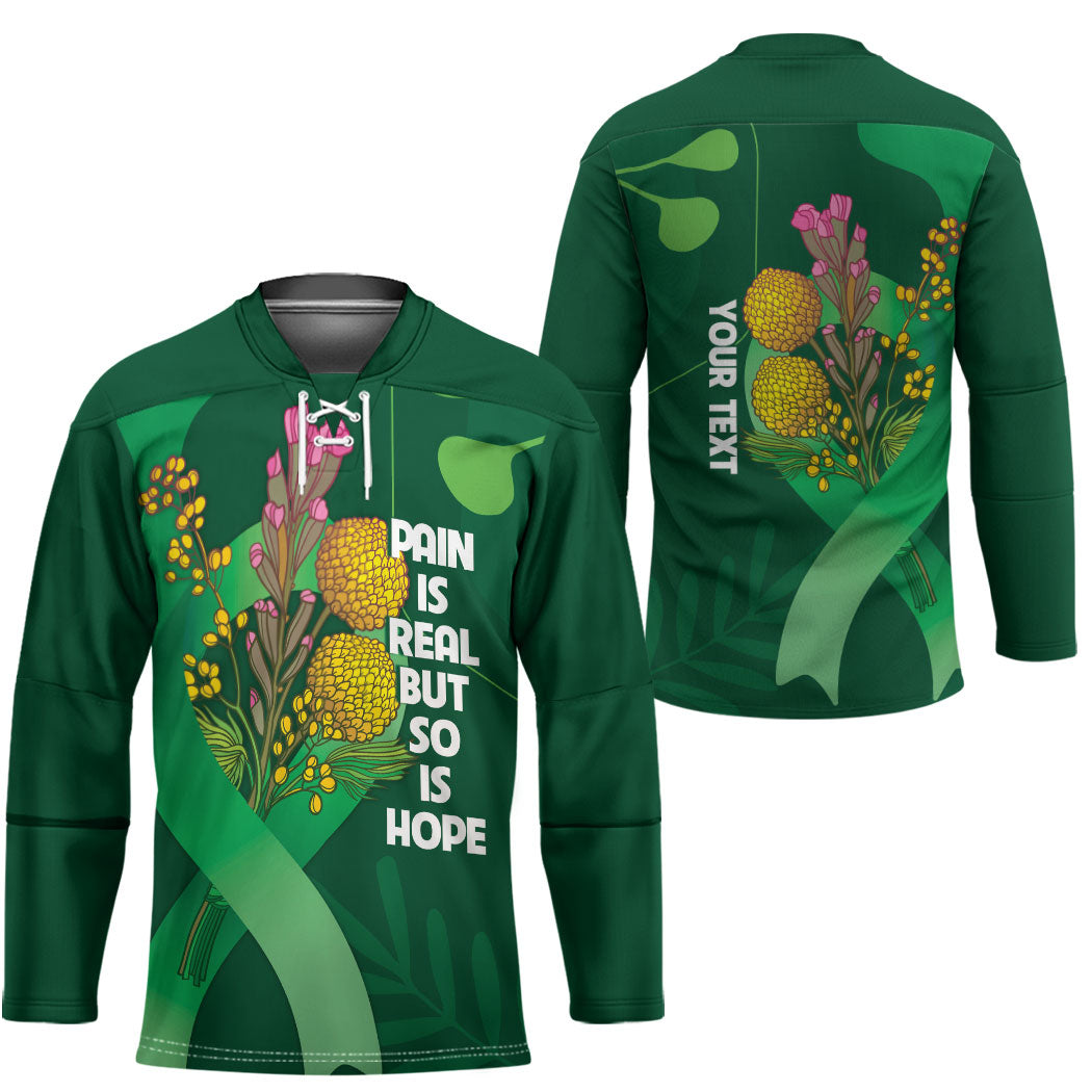 Mental Health Awareness Personalised Hockey Jersey Pain Real But So Is Hope