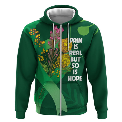 Mental Health Awareness Personalised Hoodie Pain Real But So Is Hope