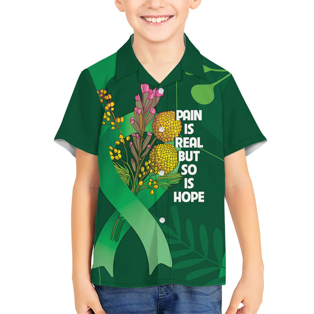Mental Health Awareness Personalised Kid Hawaiian Shirt Pain Real But So Is Hope