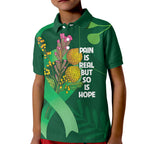 Mental Health Awareness Personalised Kid Polo Shirt Pain Real But So Is Hope